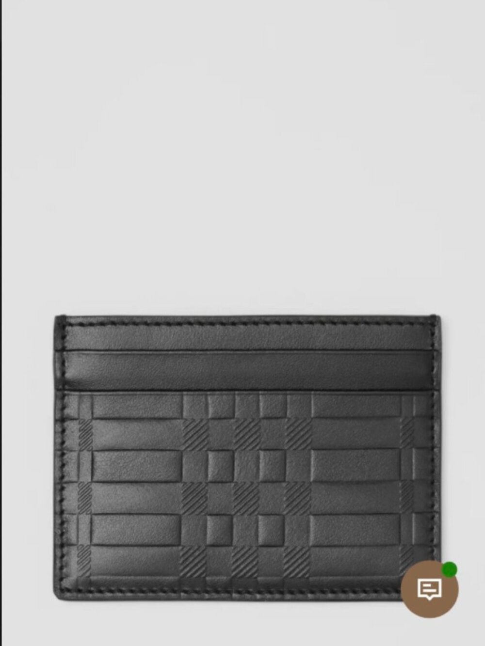 NEW! BURBERRY- Embossed Check Leather Card Holder